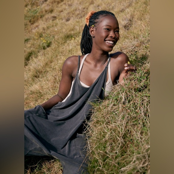 NWOT Free People Movement Hot Shot Onesie In Washed Black - Picture 1 of 4